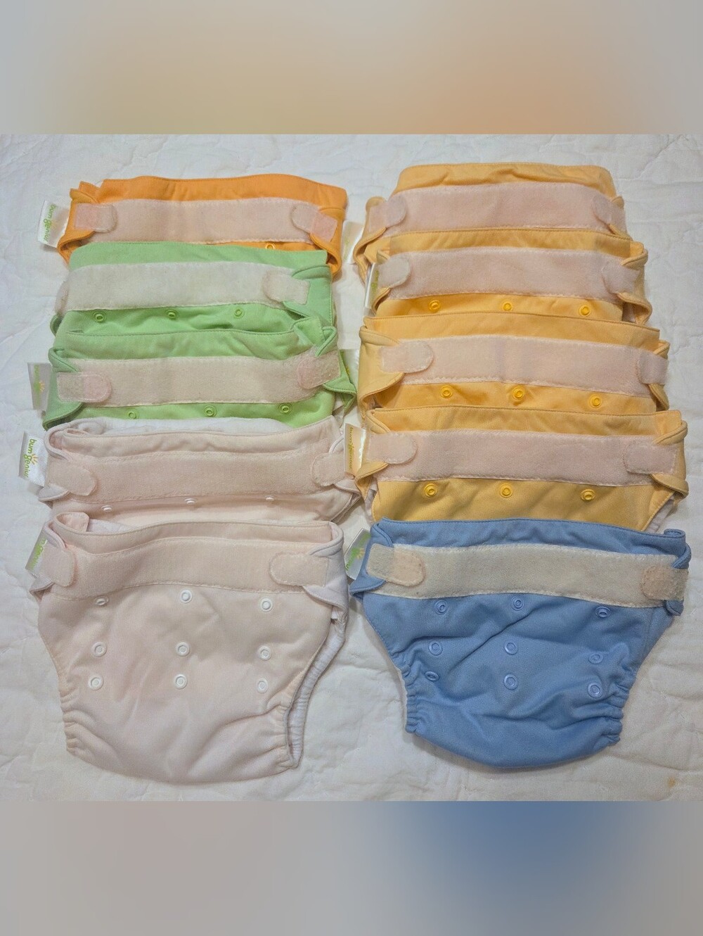 Lot of 10 bumGenius One-Size Cloth Diaper Covers - Hook & Loop / Velcro